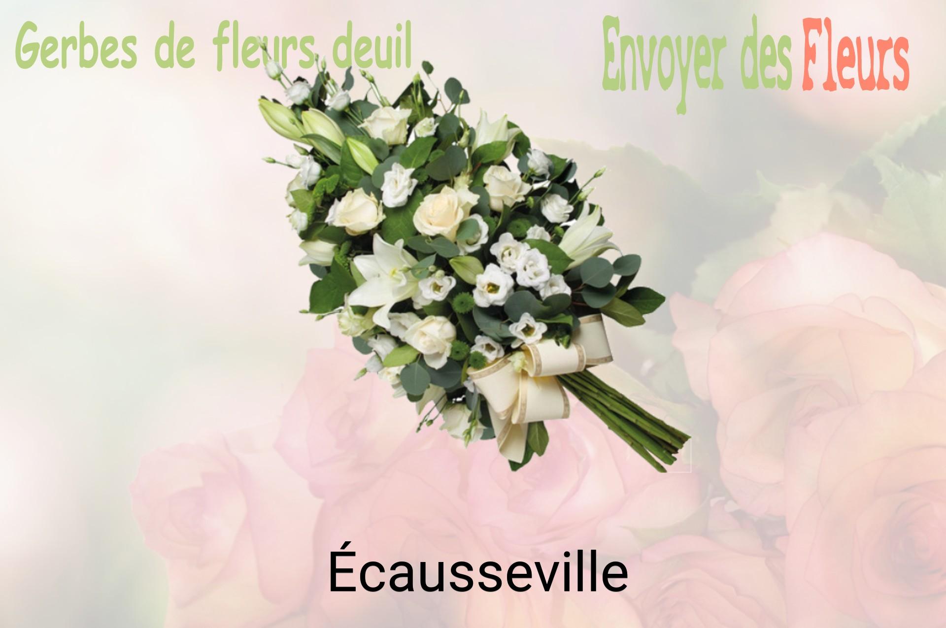 Gerbe de fleurs de deuil livrée à Écausseville